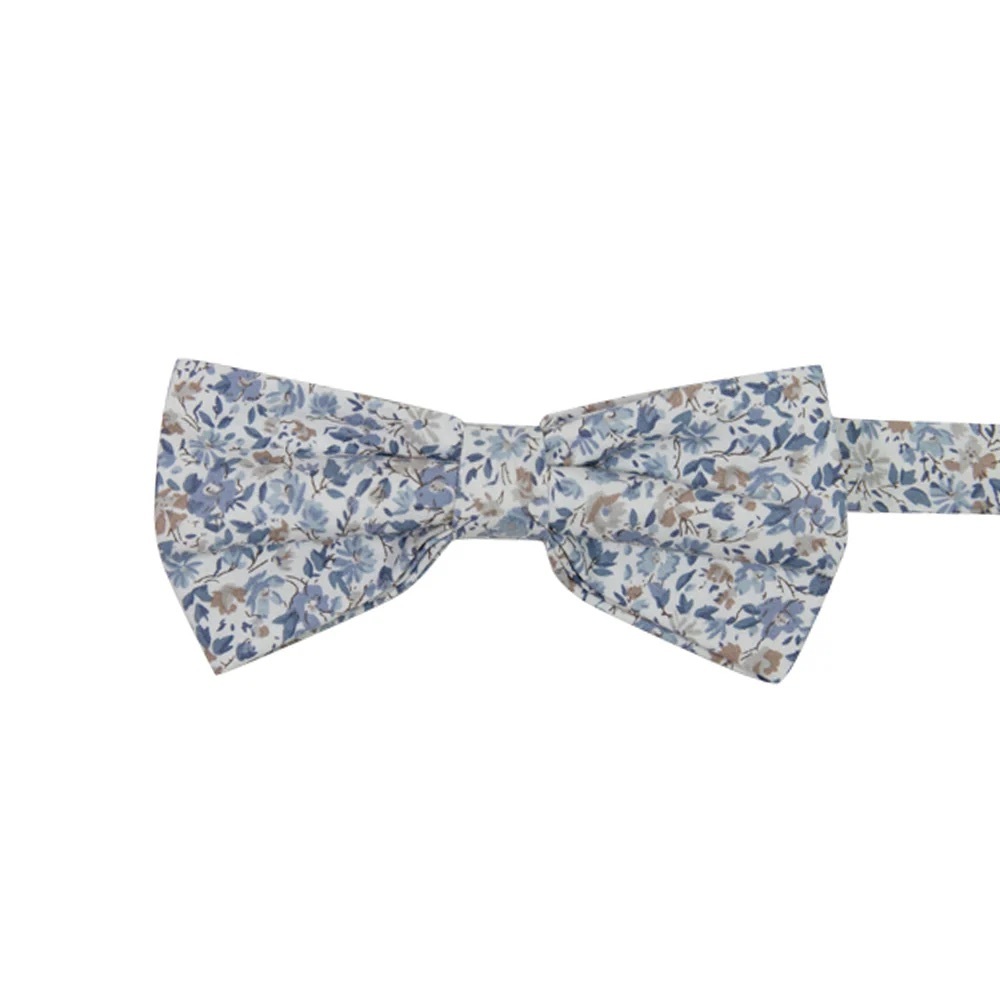 NWT DAZI Scorpion Grass Floral Bow Tie in Blue and Brown